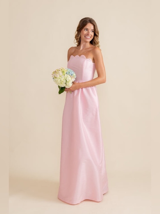 Lulakate Dresses & Skirts - LulaKate Hayes scallop dress in pink peony shantung size 6